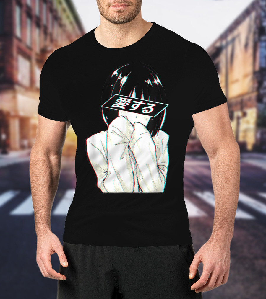 Sad Anime Girl Ai Suru Trashy Waifu Clothing Anime T-Shirt