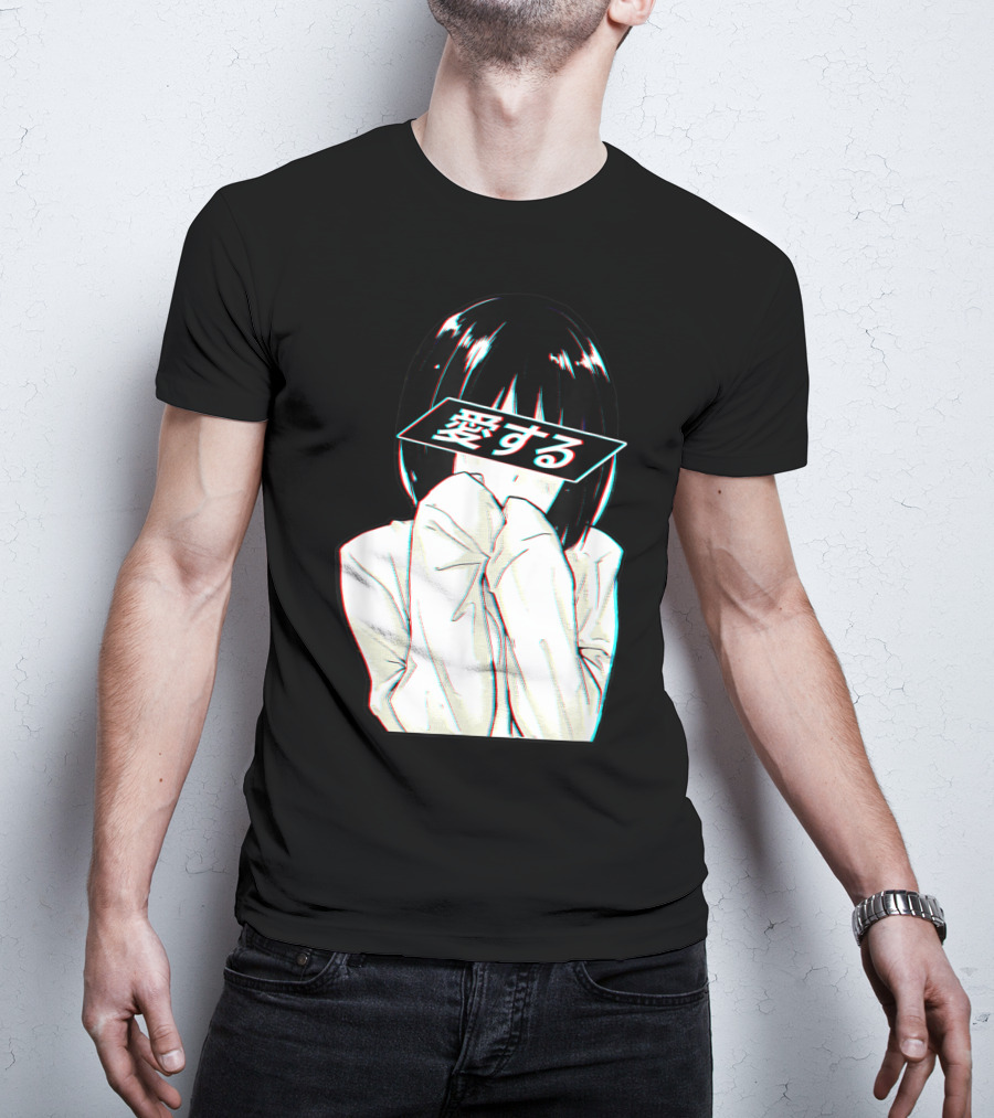 Sad Anime Girl Ai Suru Trashy Waifu Clothing Anime T-Shirt