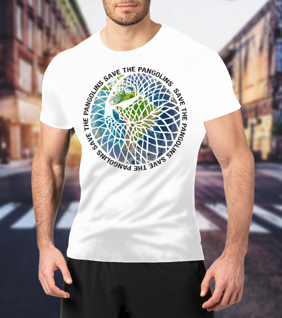 Save The Pangolins Endangered Pangolin Circular Mosaic T-Shirt