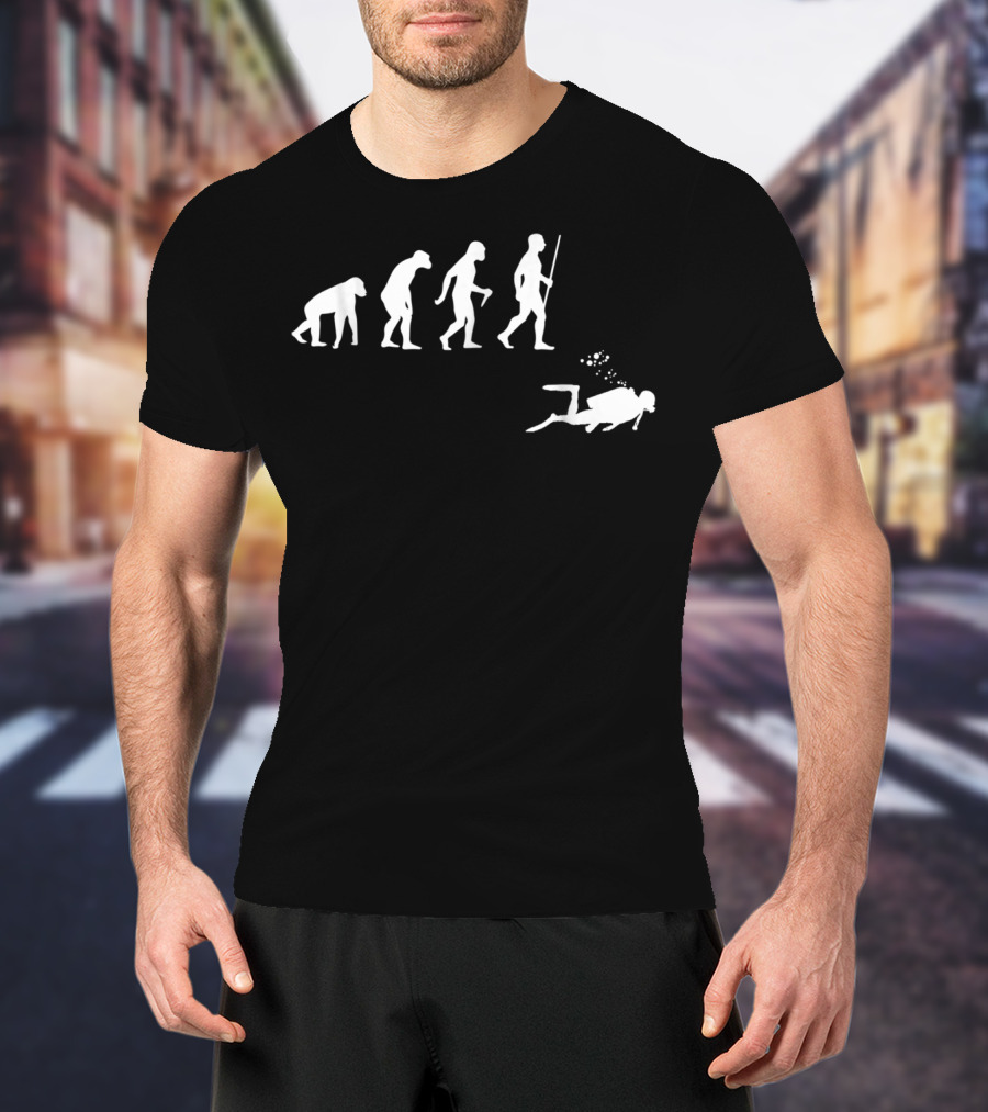 Scuba Diving Evolution Journey Through Time T-Shirt