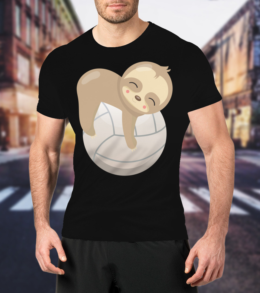 Sloth Volleyball Animal Love Cute Sleeping Baby T-Shirt