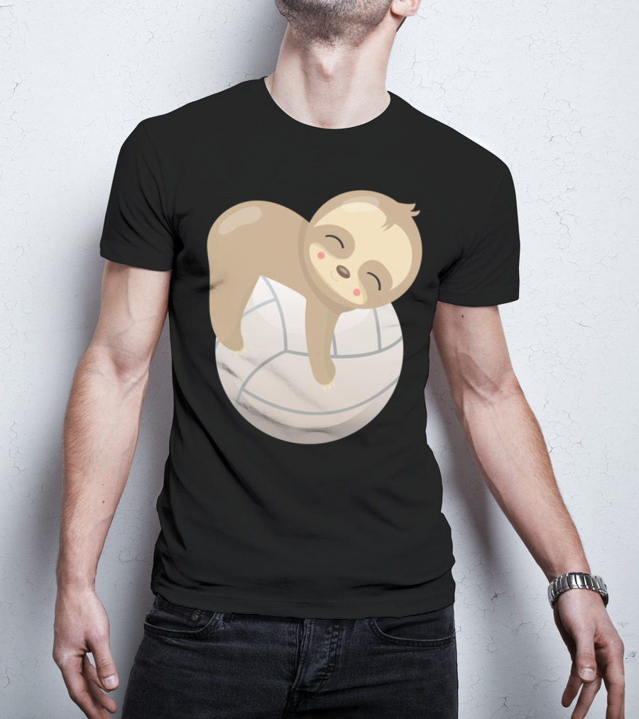 Sloth Volleyball Animal Love Cute Sleeping Baby T-Shirt
