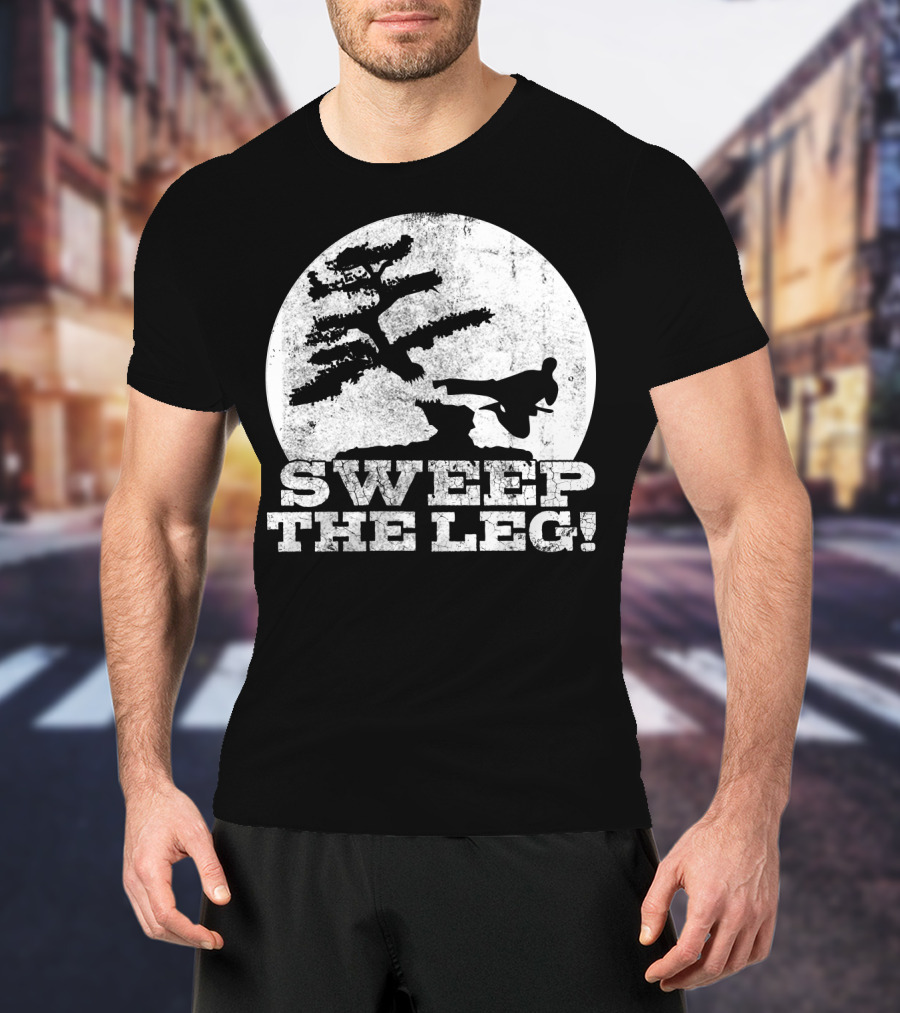 Sweep The Leg Karate Silhouette Bonsai Moon T-Shirt