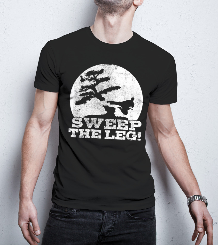 Sweep The Leg Karate Silhouette Bonsai Moon T-Shirt