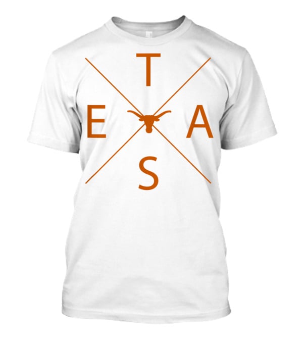 Texas Lone Star State Pride Cool Native Bull Head Monogram Texas T-Shirt