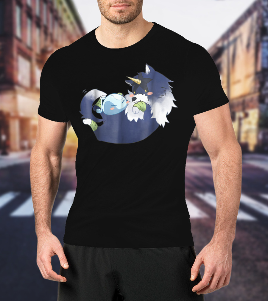 That Time I Got Reincarnated As A Slime Anime Rimu And Wolf Cuddle Scene T-Shirt