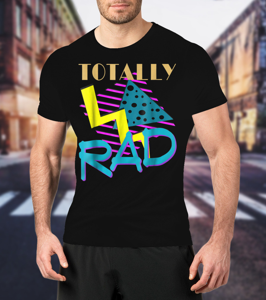 Totally Rad 1980s Vintage Eighties Style With Geometric T-Shirt