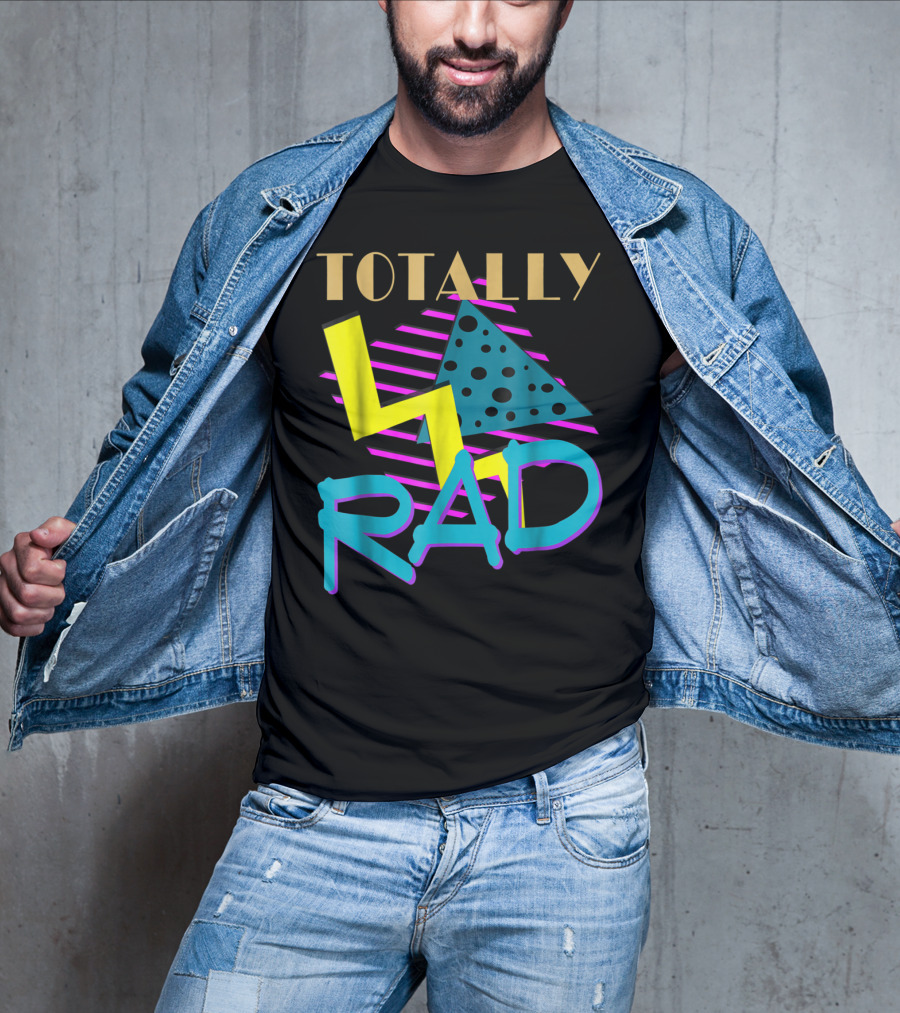 Totally Rad 1980s Vintage Eighties Style With Geometric T-Shirt