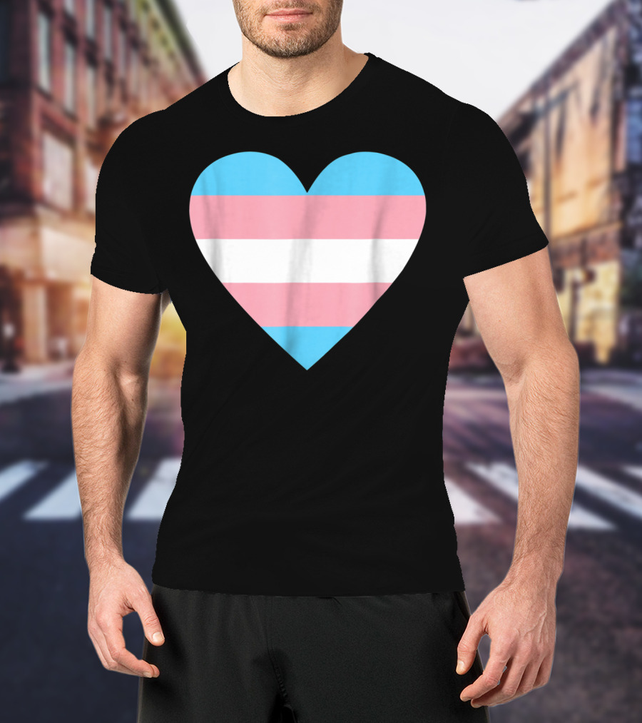 Transgender Flag Heart For Pride T-Shirt