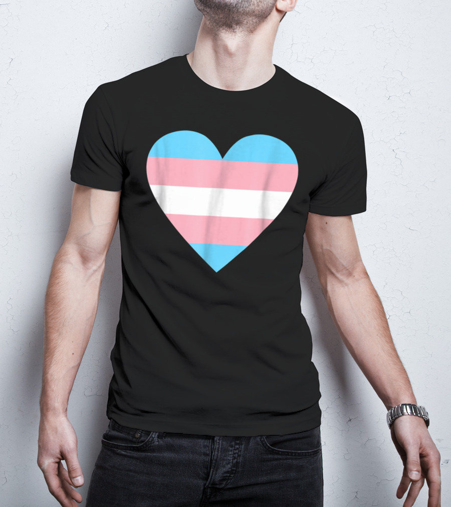 Transgender Flag Heart For Pride T-Shirt