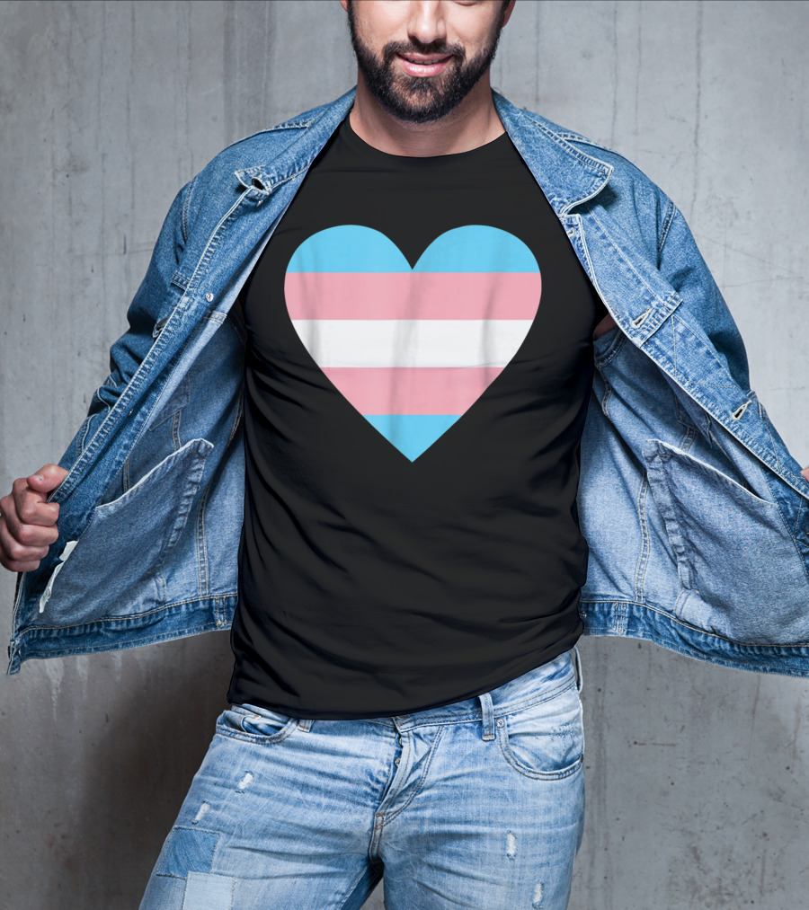 Transgender Flag Heart For Pride T-Shirt