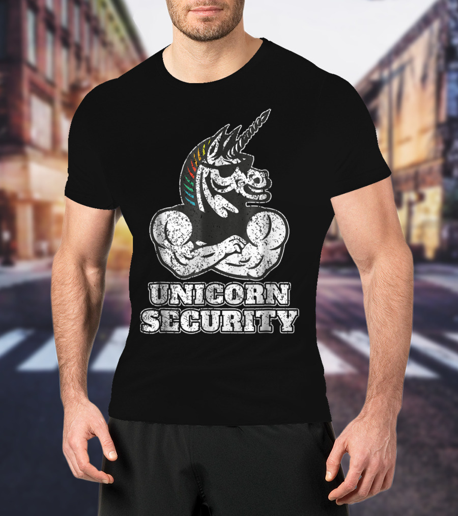 Unicorn Security Funny Unicorn Muscle T-Shirt