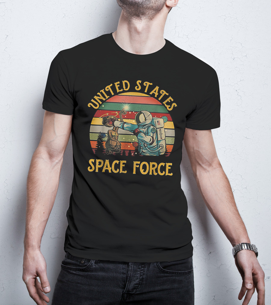 United States Space Force Astronaut Punching Vintage Retro Suns T-Shirt