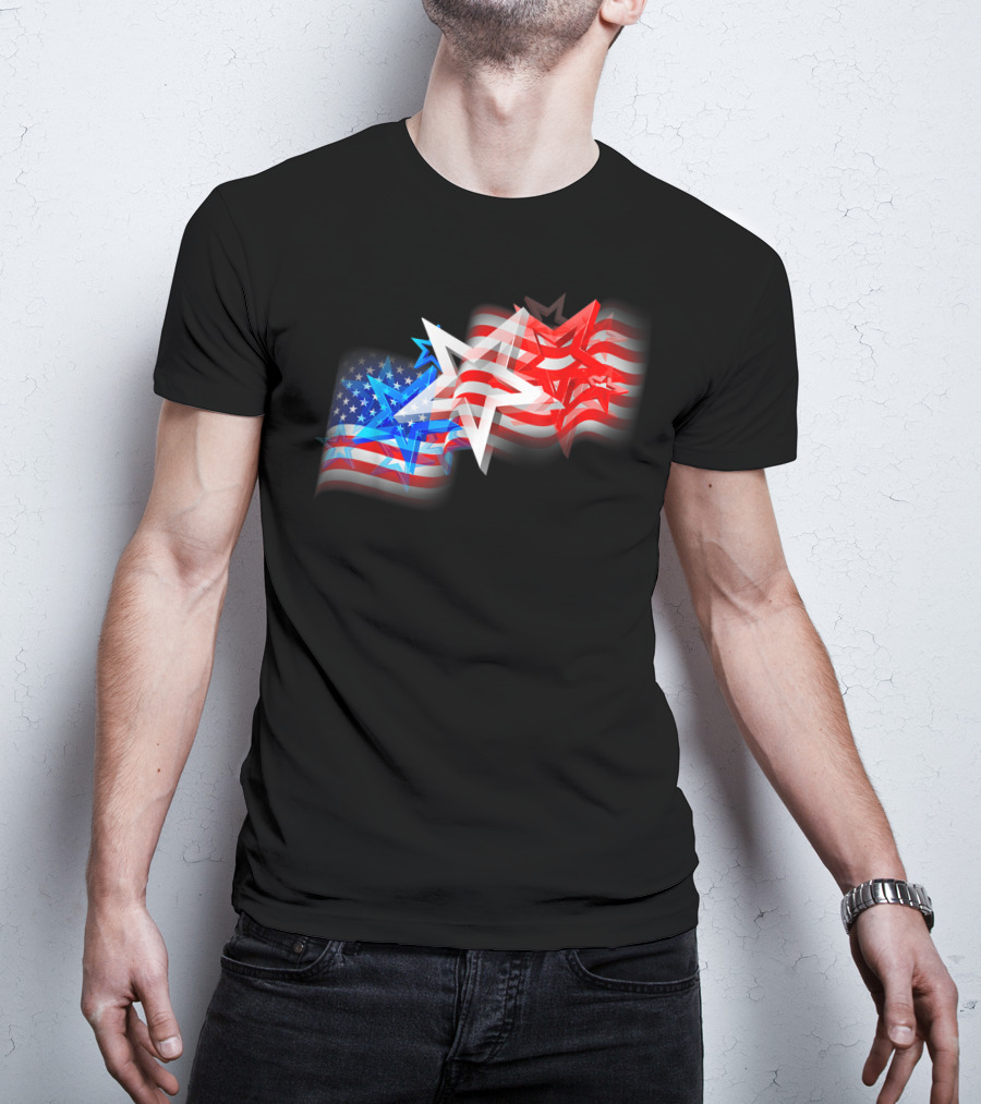 US Flag Patriotic American Stars And Stripes Iconic T-Shirt