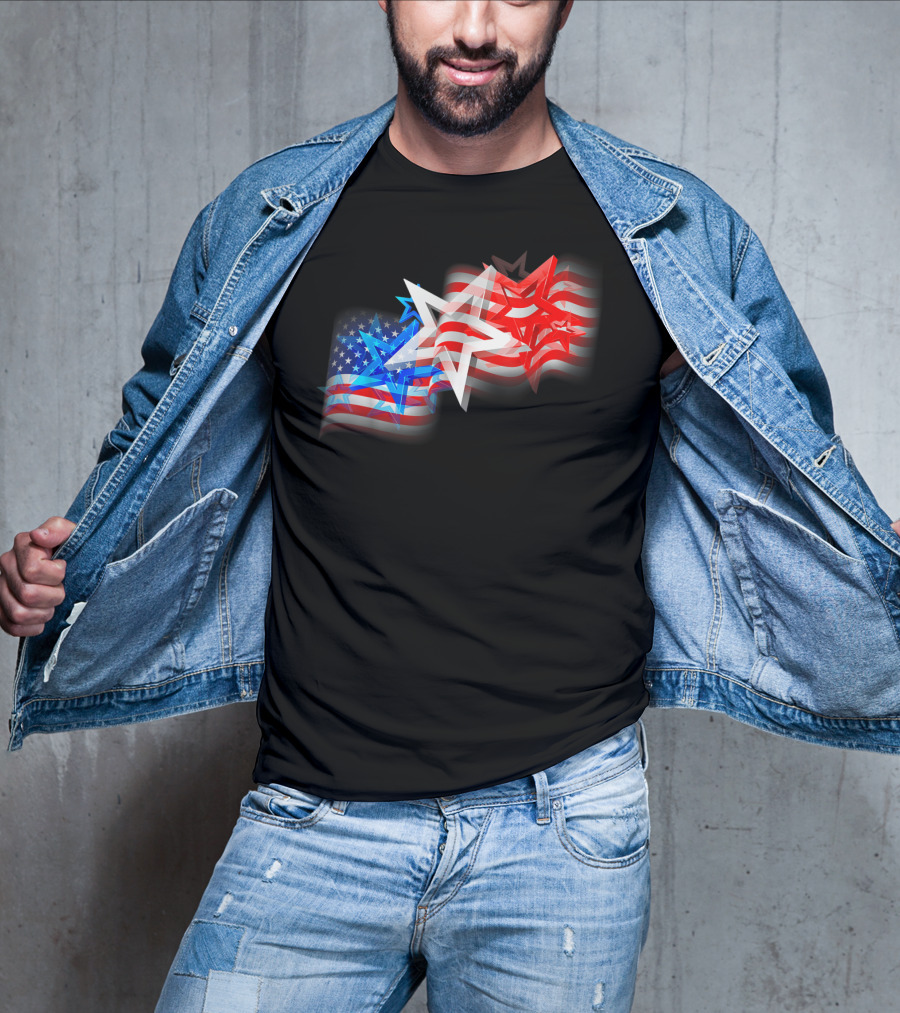 US Flag Patriotic American Stars And Stripes Iconic T-Shirt