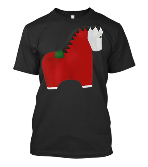 A Special Comic Horse Red Figurine With Black And White Mane T-Shirt