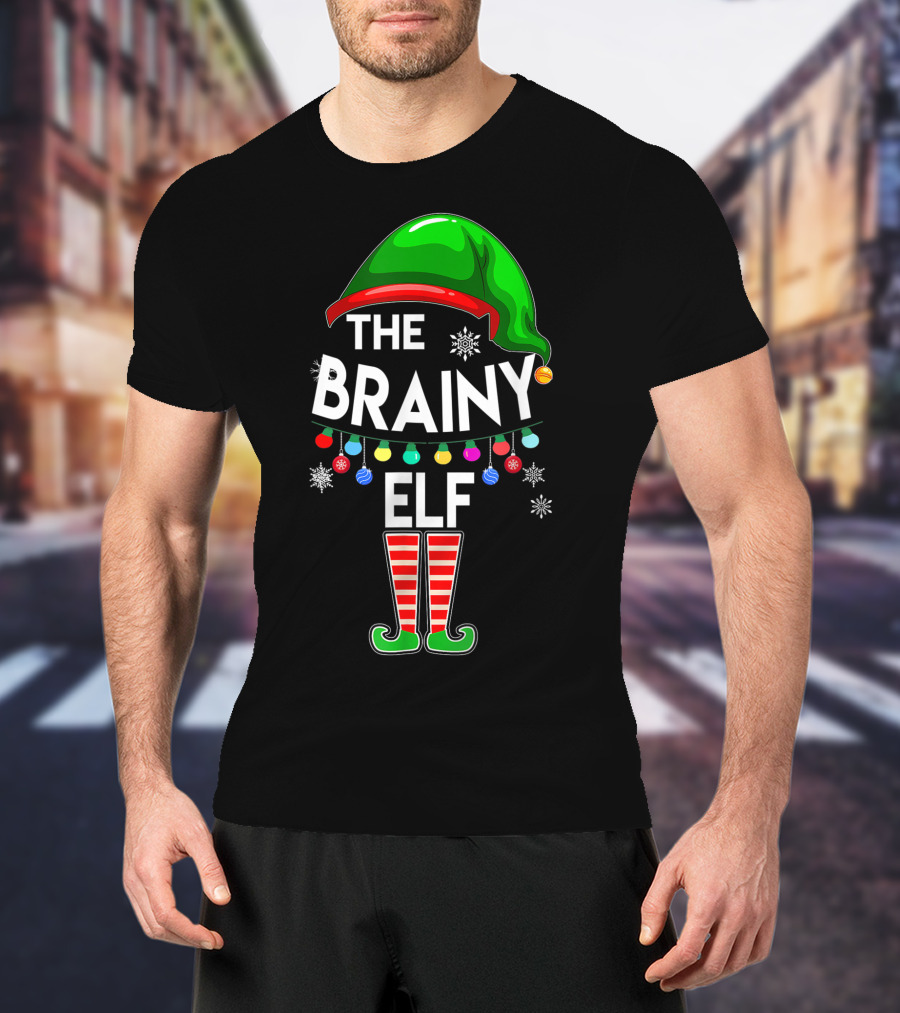 The Brainy Elf Family Christmas Holiday T-Shirt