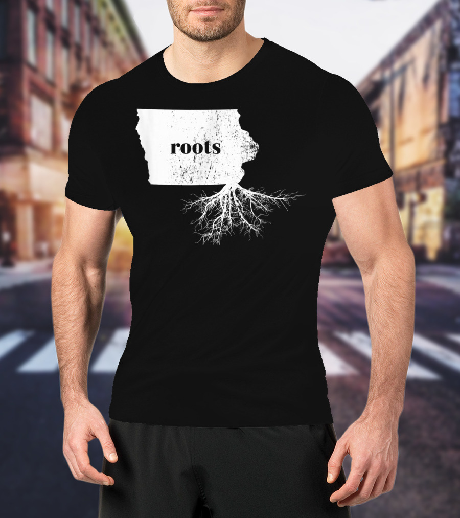 Iowa Roots State Map Men Kids Home Connection T-Shirt