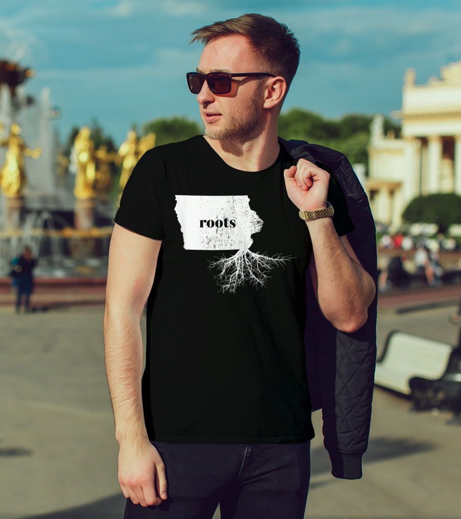 Iowa Roots State Map Men Kids Home Connection T-Shirt