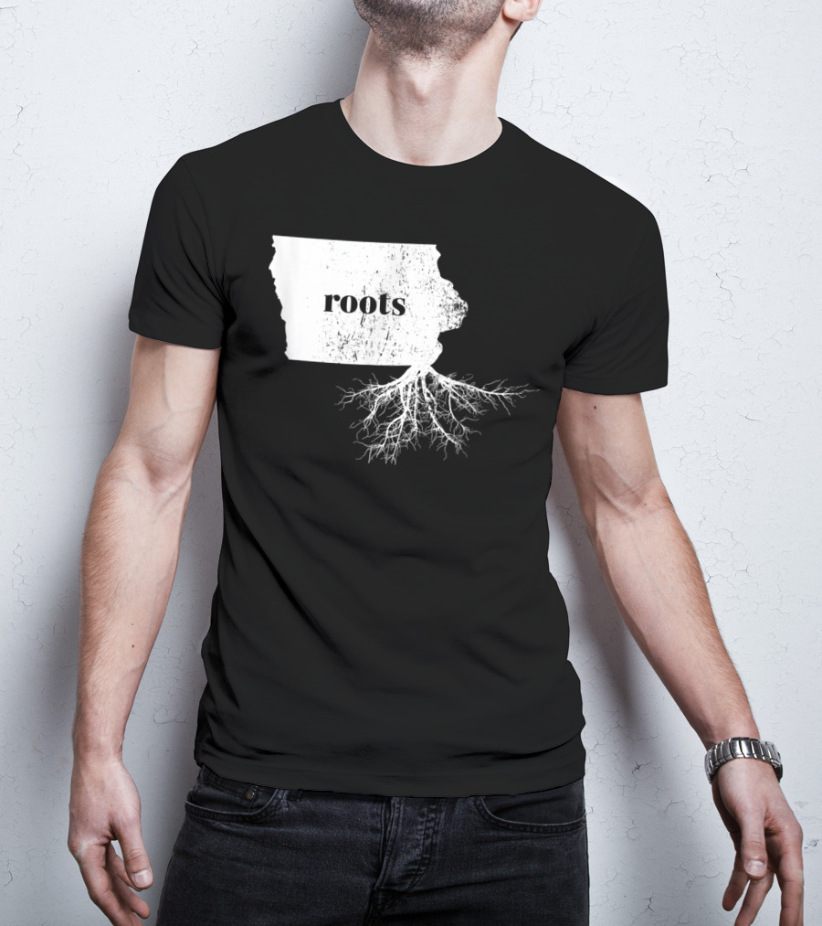 Iowa Roots State Map Men Kids Home Connection T-Shirt