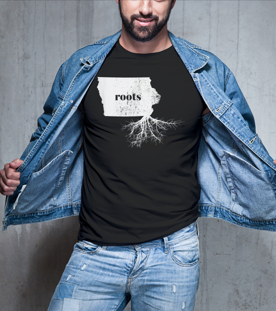 Iowa Roots State Map Men Kids Home Connection T-Shirt