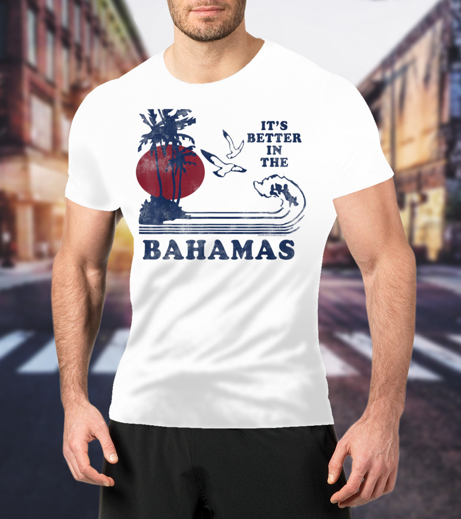 It's Better In The Bahamas Vintage 80S 70S Palm Trees Sunset T-Shirt