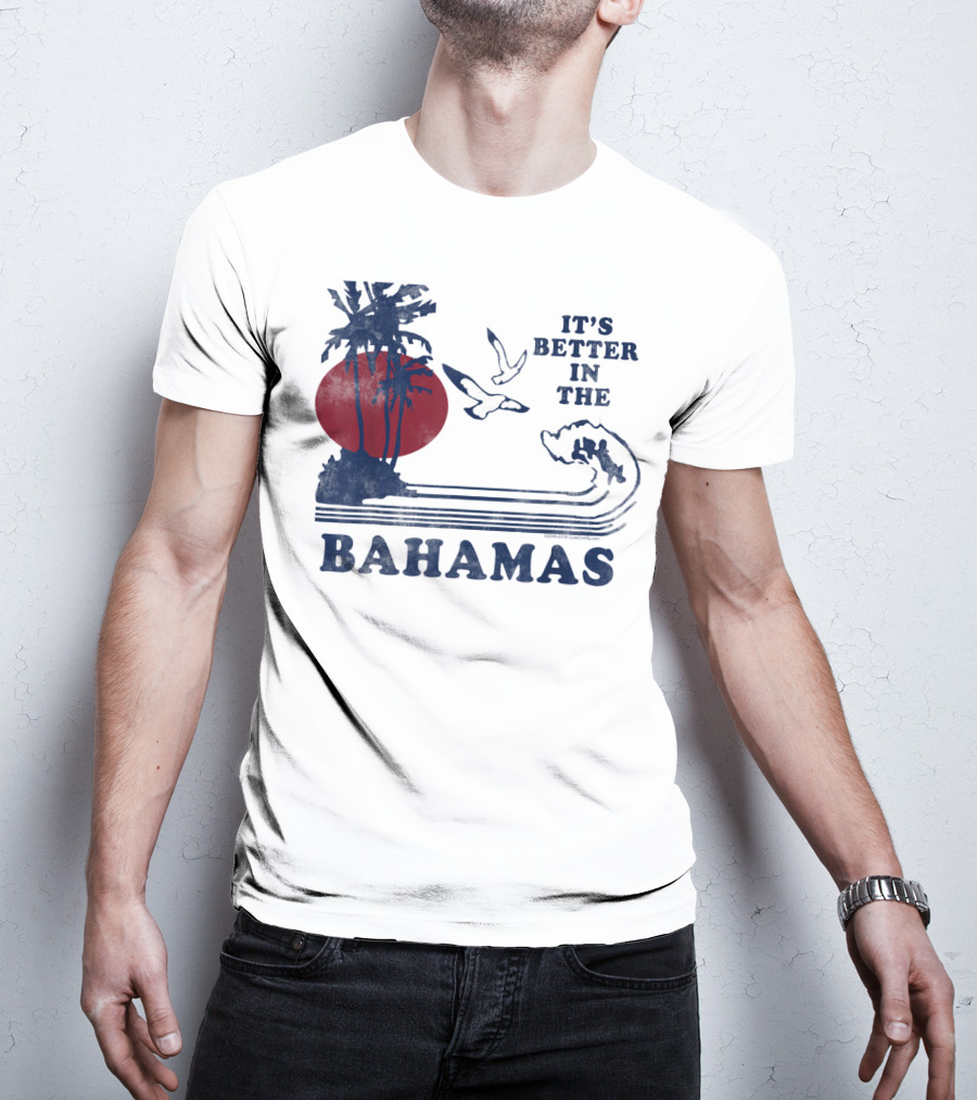 It's Better In The Bahamas Vintage 80S 70S Palm Trees Sunset T-Shirt