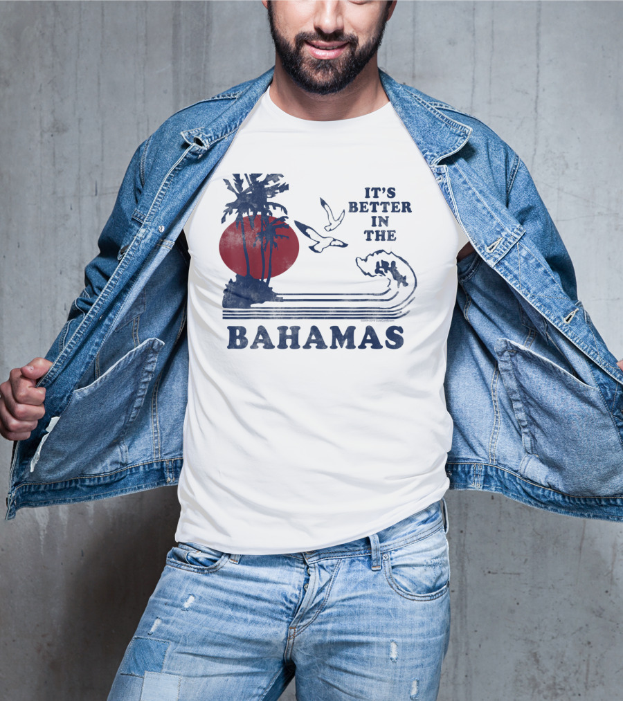 It's Better In The Bahamas Vintage 80S 70S Palm Trees Sunset T-Shirt