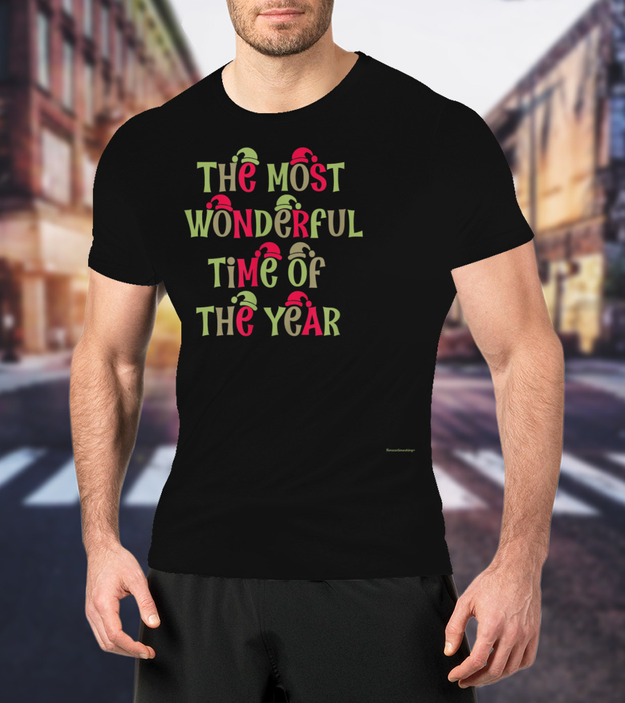 The Most Wonderful Time Of The Year With Christmas Elf Hats T-Shirt