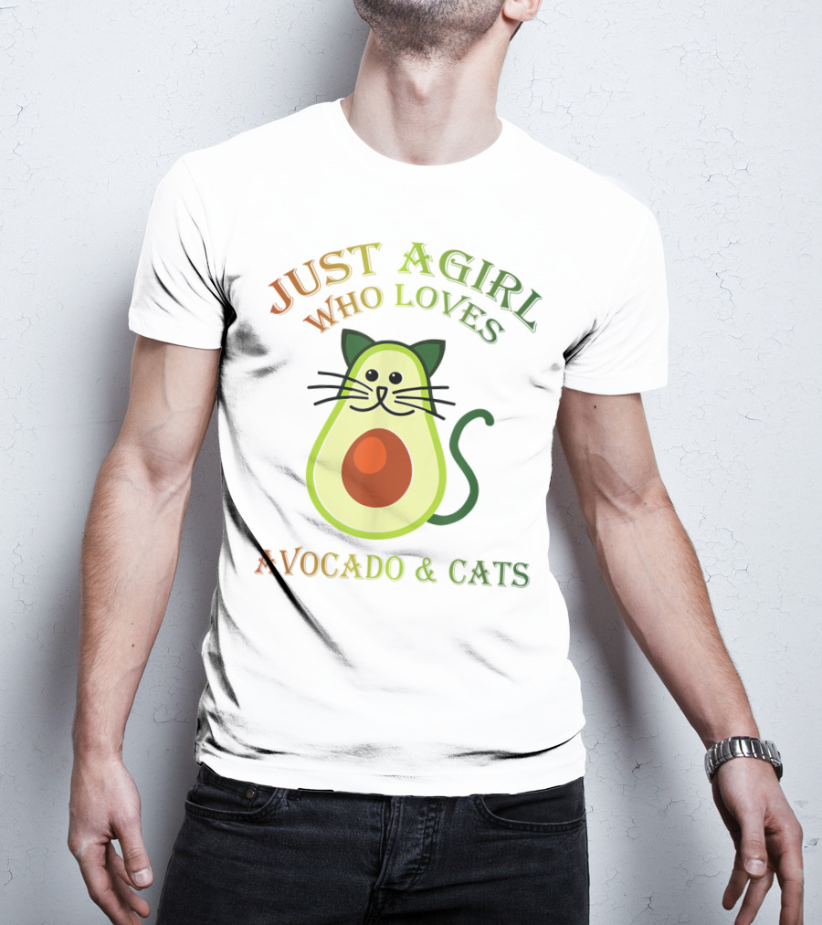 Just A Girl Who Loves Avocado And Cats T-Shirt