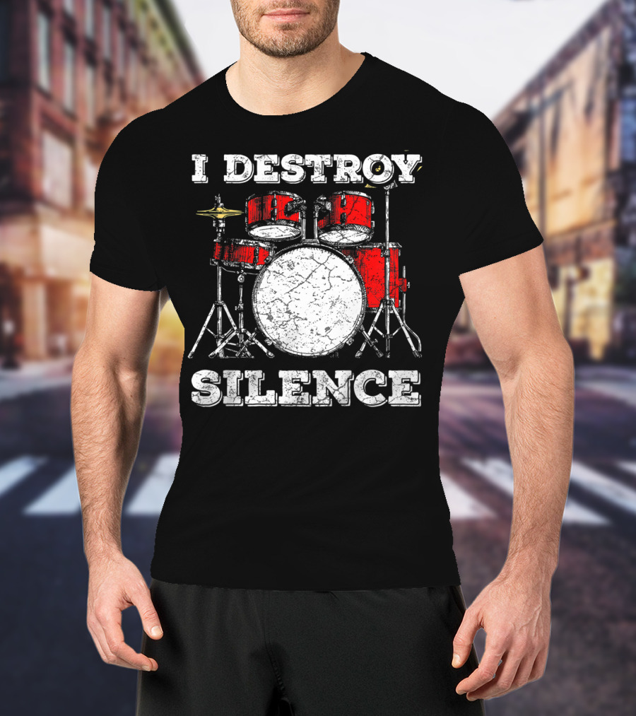 I Destroy Silence Kids Drum Kit T-Shirt