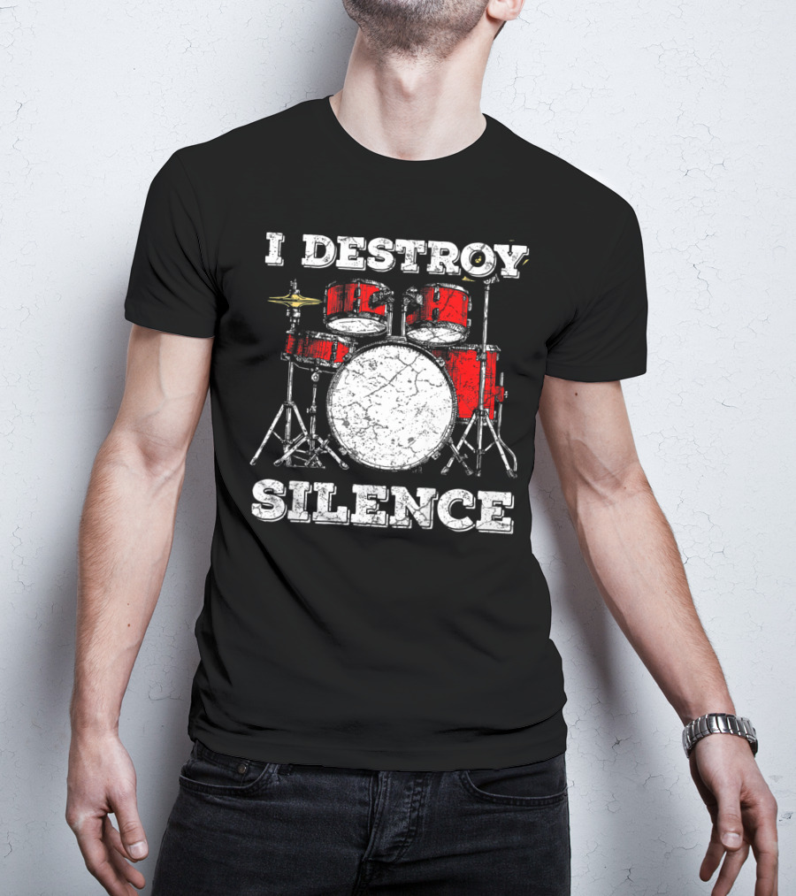 I Destroy Silence Kids Drum Kit T-Shirt