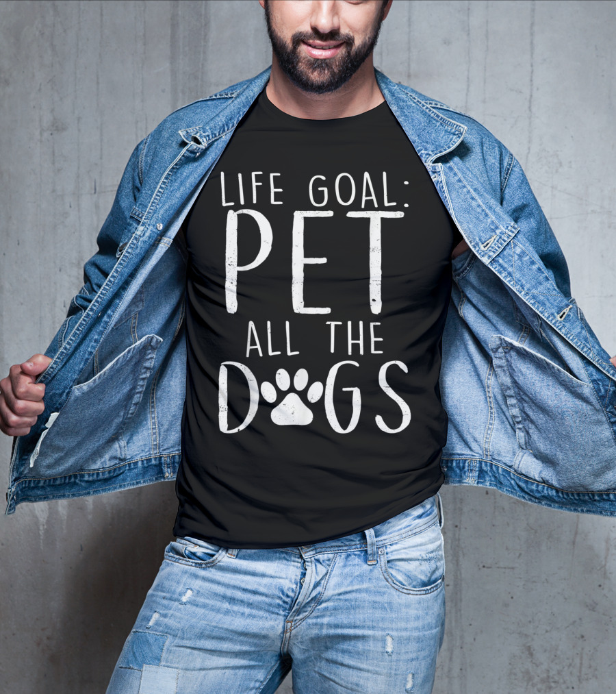 Life Goal Pet All The Dogs Paw Prints T-Shirt