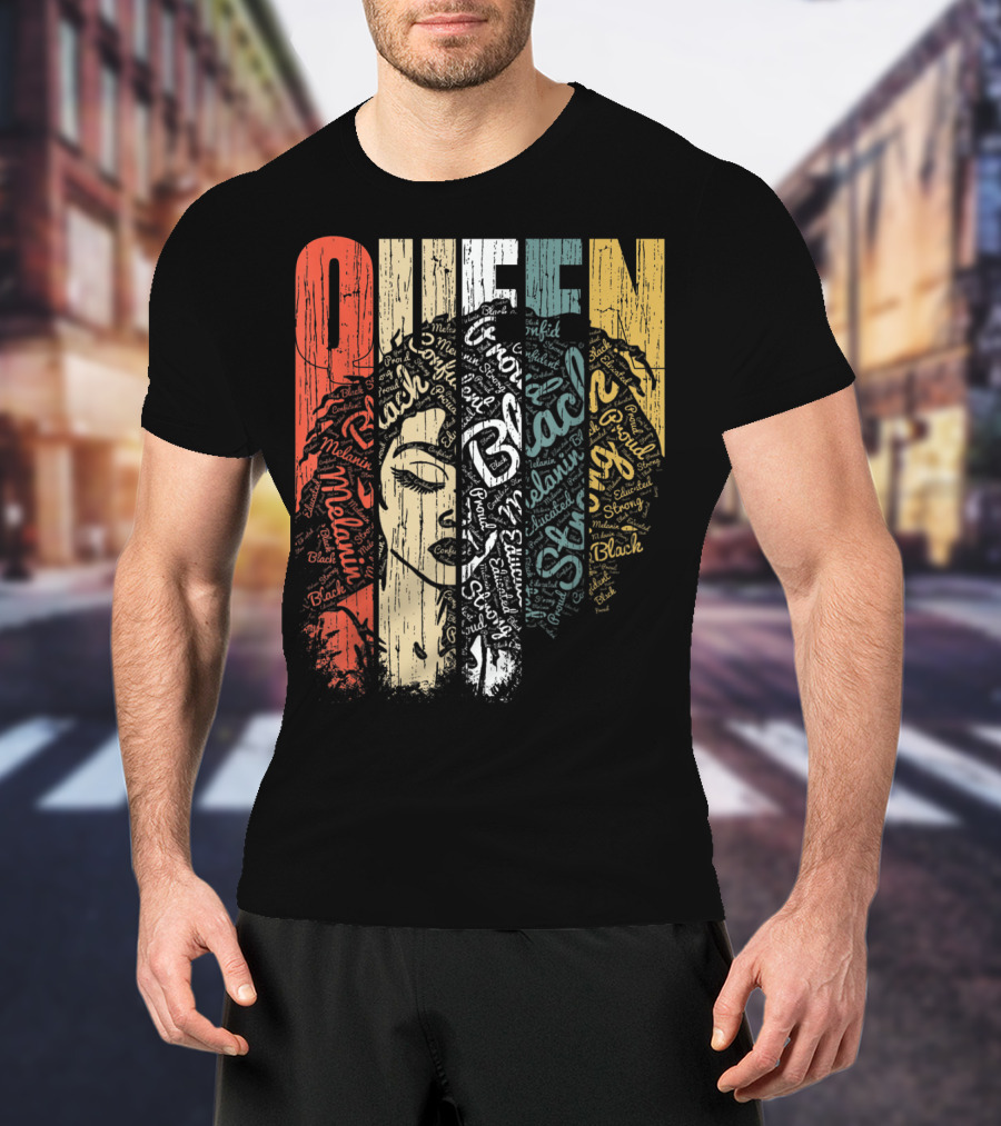 Queen Melanin Black Strong Empowered African American Woman T-Shirt