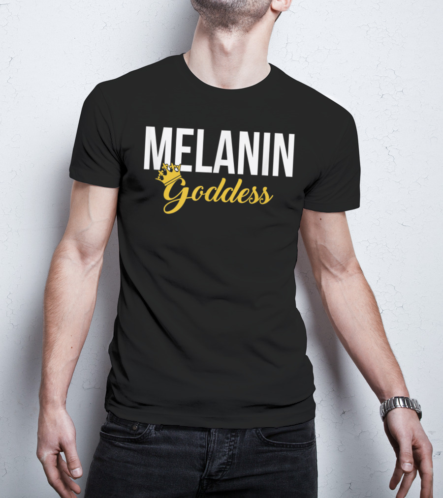 Melanin Goddess Crowned In Gold T-Shirt