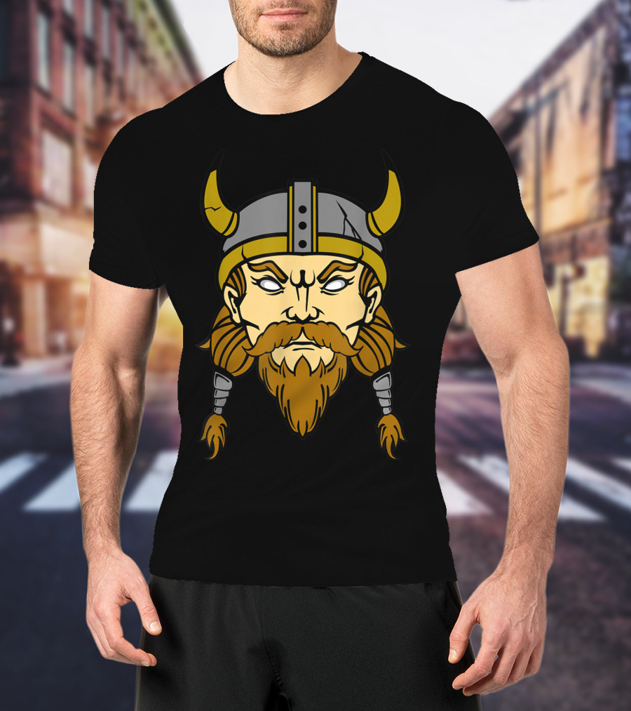 Norse Viking Berserker Warrior Helmeted Beard T-Shirt