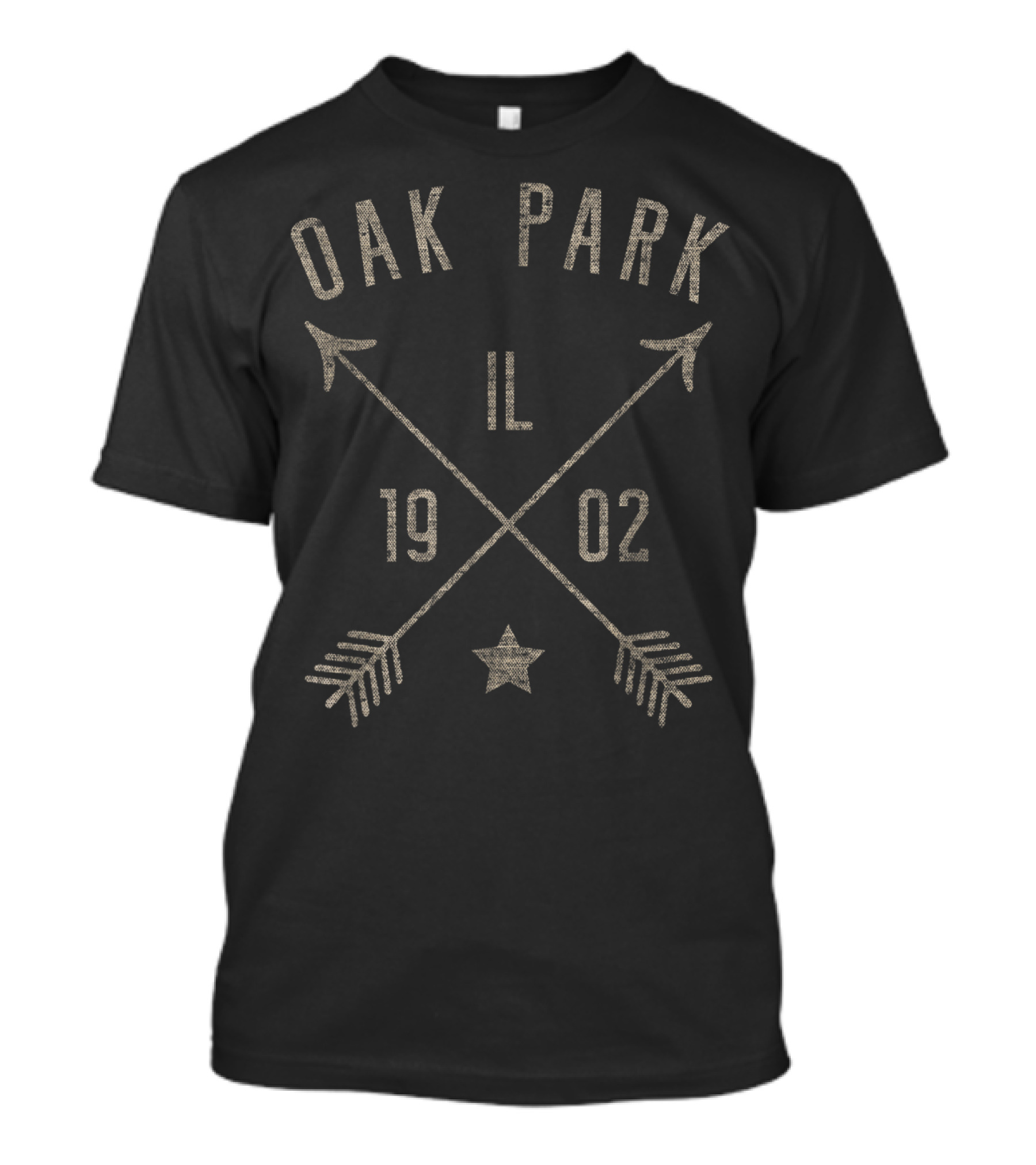 Oak Park Illinois IL 1902 Distressed Boho Style Arrows T-Shirt