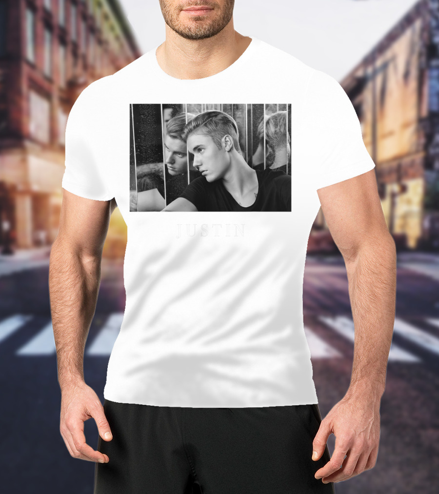 Justin Bieber Reflection Mirror Photography T-Shirt