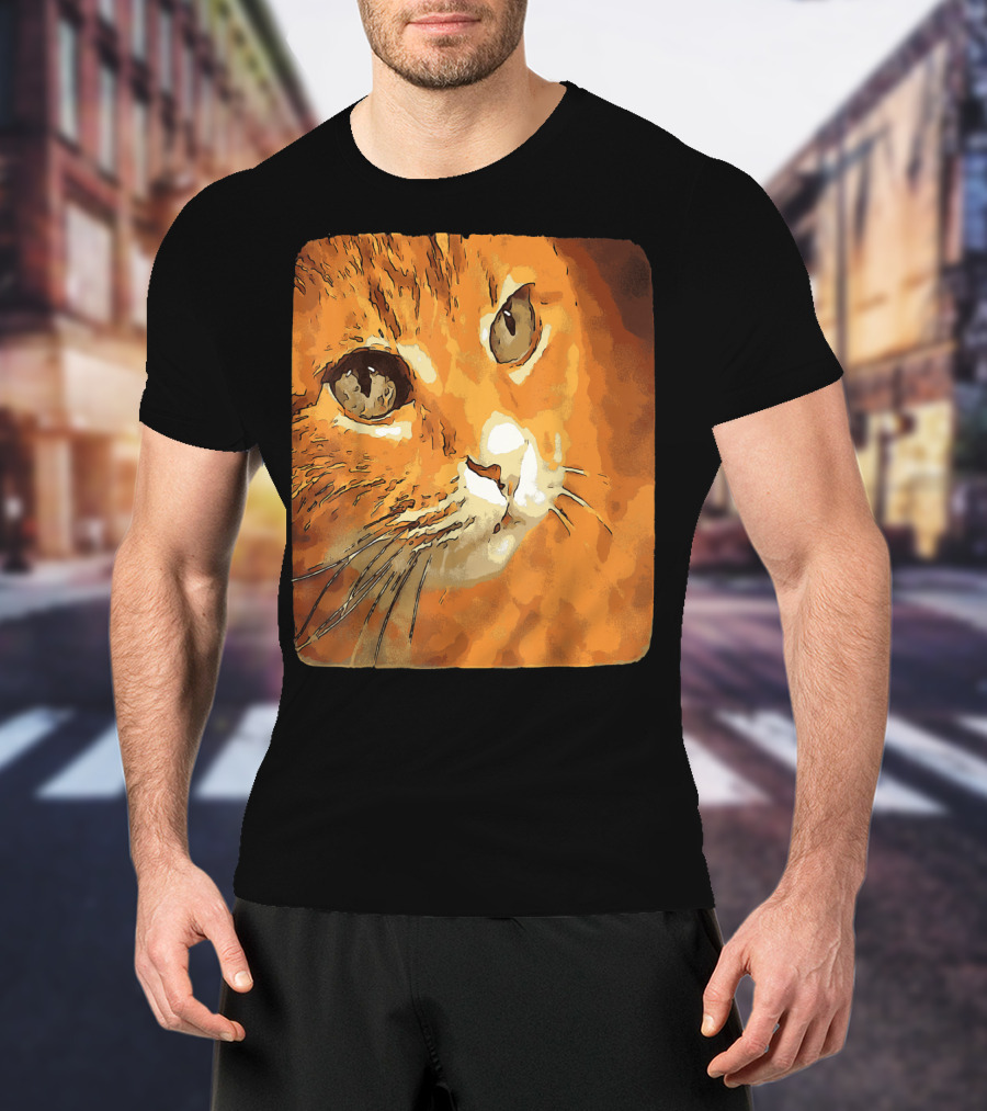 Orange Tabby Cat Face T-Shirt