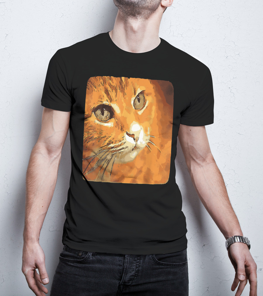 Orange Tabby Cat Face T-Shirt