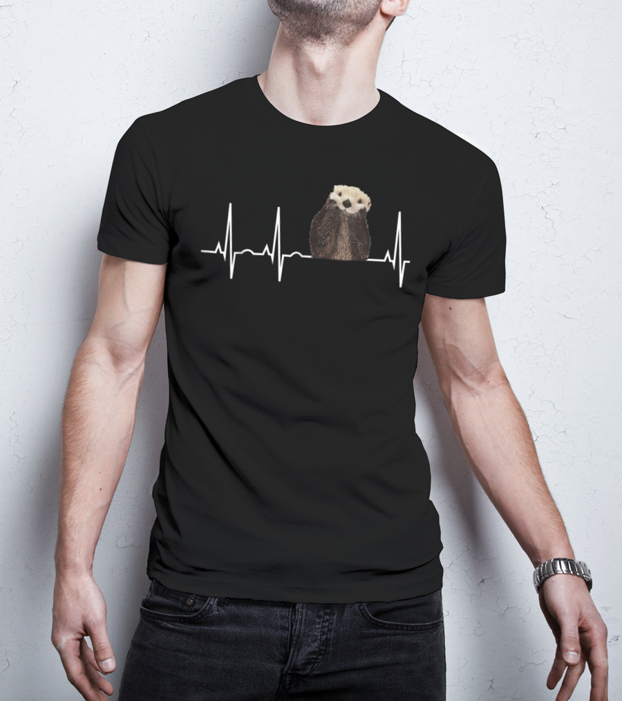 Otter Heartbeat Cute Otter Lover T-Shirt