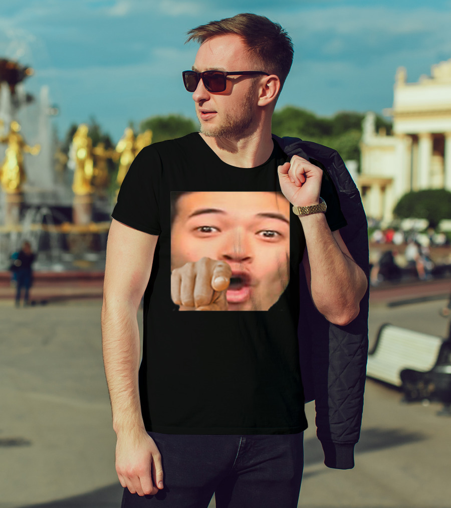 Pogyou Corner Emote Pointing Face Twitch Reaction T-Shirt