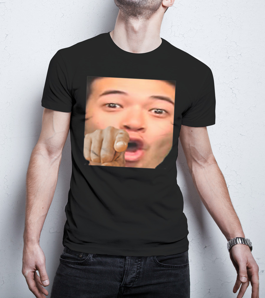 Pogyou Corner Emote Pointing Face Twitch Reaction T-Shirt