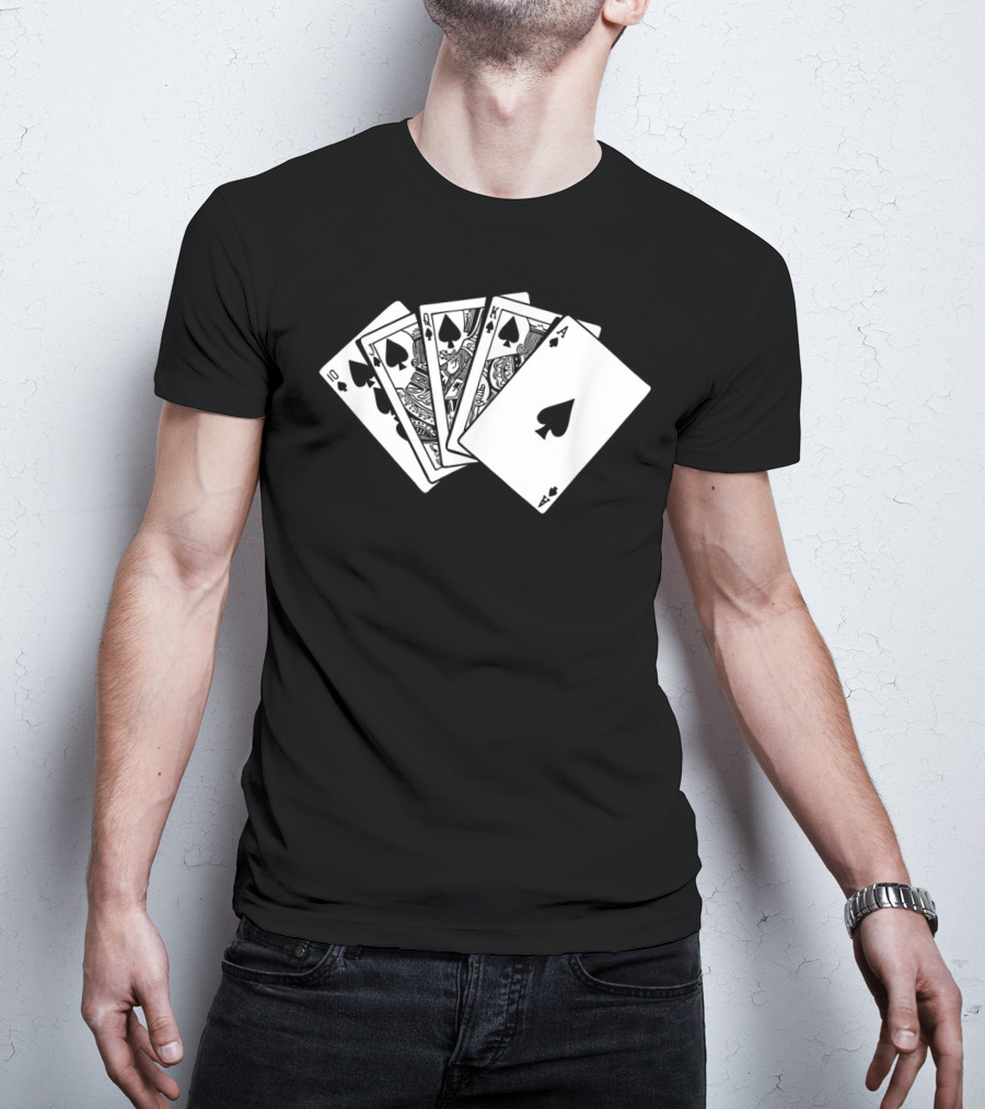 Royal Flush Spades Poker Hand Card Game T-Shirt
