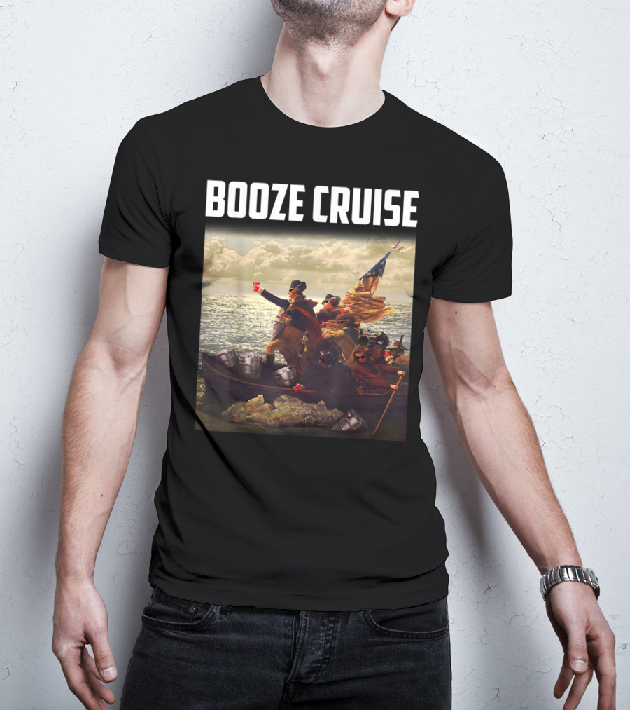 Booze Cruise Red Cups And Revolutionary Boat Party With Shades T-Shirt
