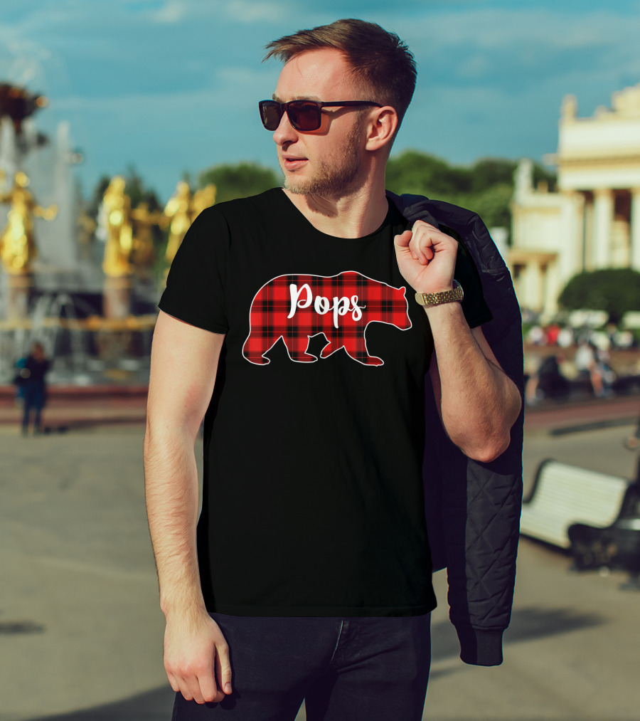 Pops Red Plaid Bear T-Shirt