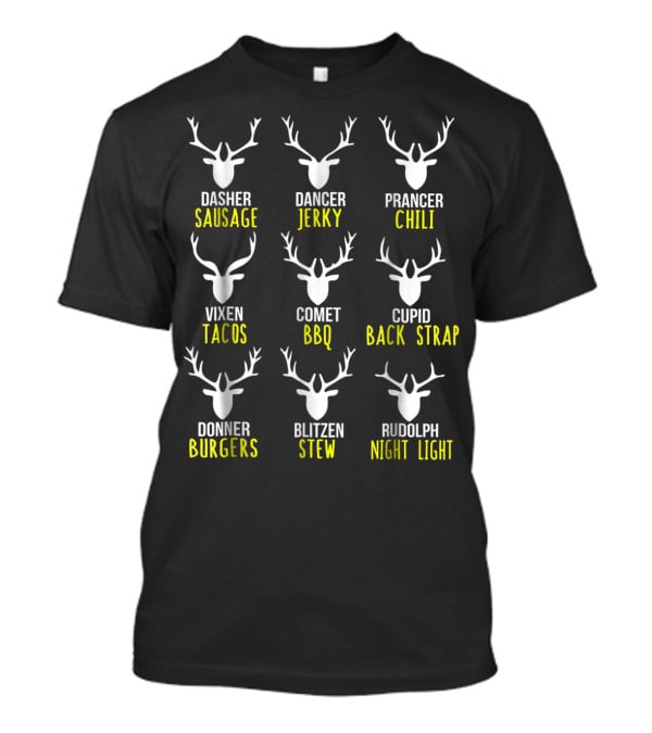 Reindeer Sausage Jerky Chili Tacos BBQ Back Strap Burgers Stew Night Light T-Shirt