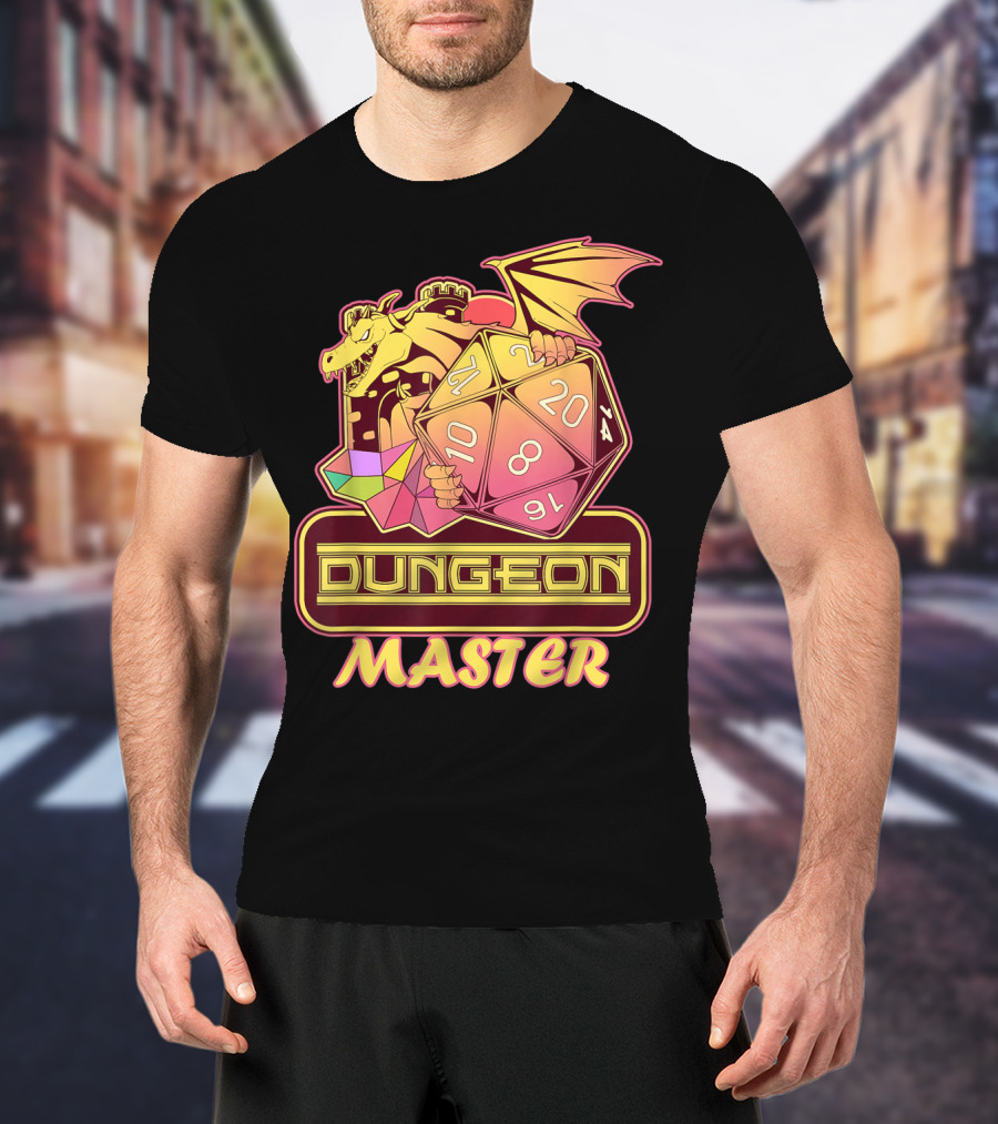 Dungeon Master Retro Tabletop Gaming Vintage Dragon Dice T-Shirt