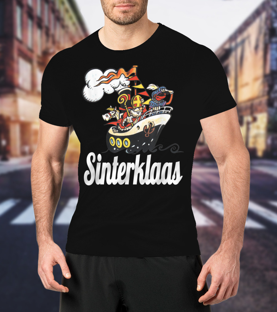 Sinterklaas Funny Sinterklaasboot With Zwarte Piet T-Shirt