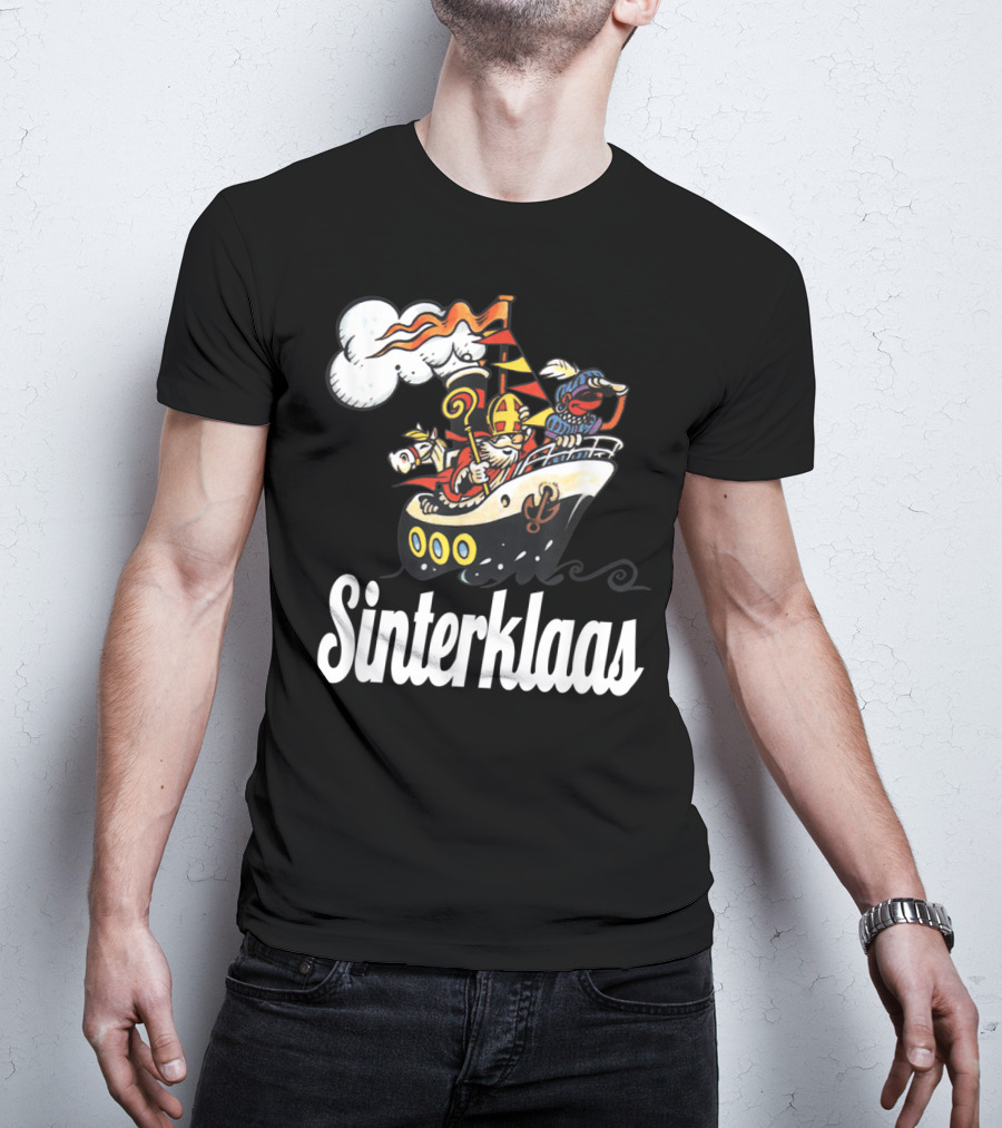 Sinterklaas Funny Sinterklaasboot With Zwarte Piet T-Shirt